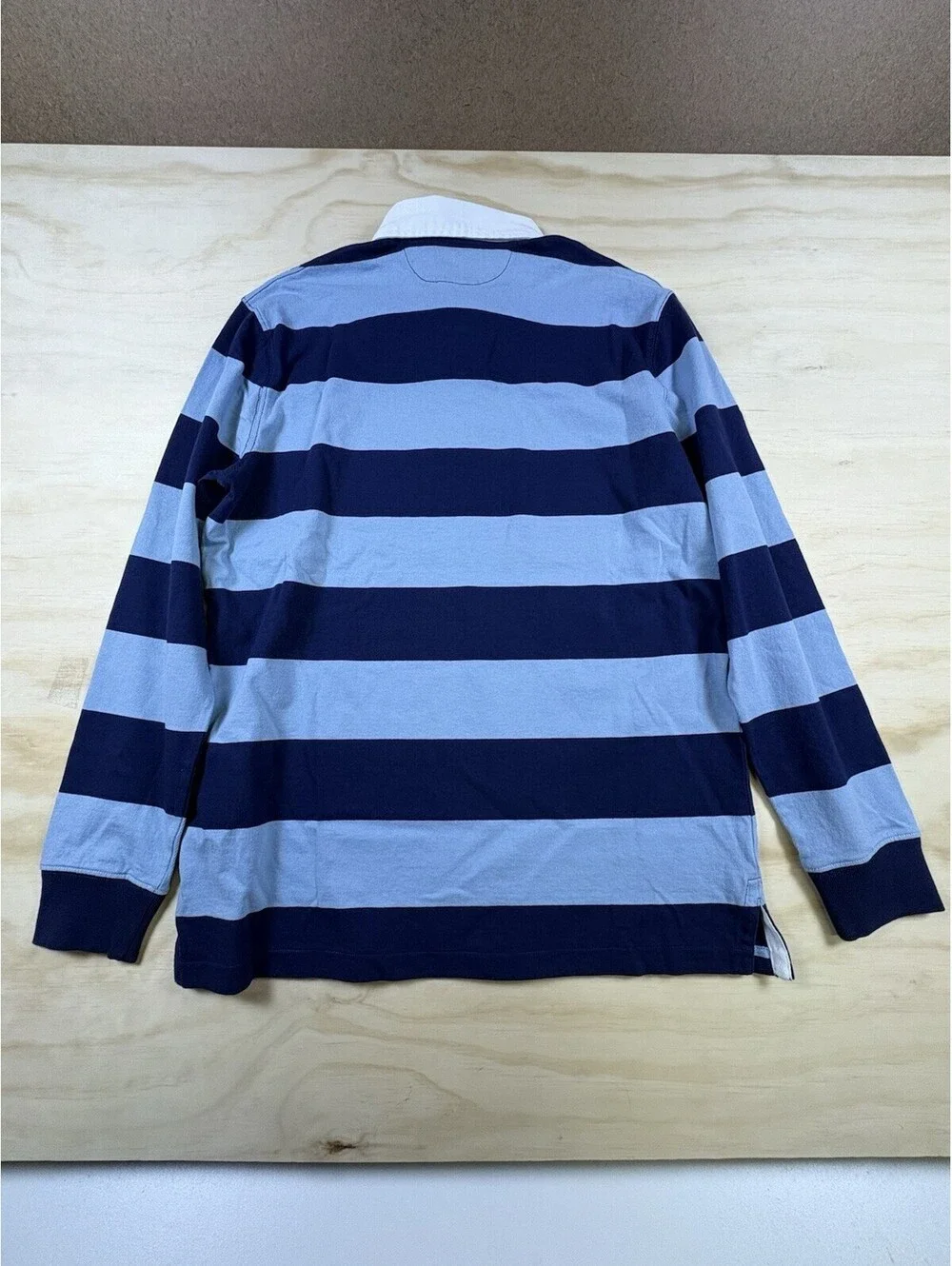 NWT Polo Ralph Lauren Rugby Shirt Men’s Medium Blue Stripe Classic Long Sleeve